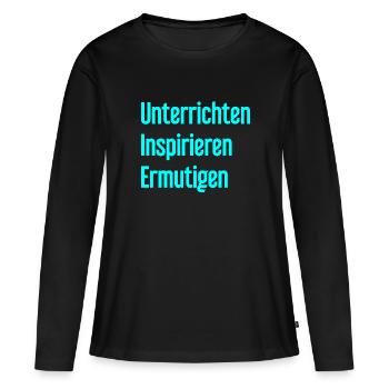 Teaching Inspiring Encouraging - Women's Premium Organic Long Sleeve Shirt - black - Front - Julia (174cm)