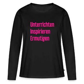 Teaching Inspiring Encouraging - Women's Premium Organic Long Sleeve Shirt - black - Front - Julia (174cm)