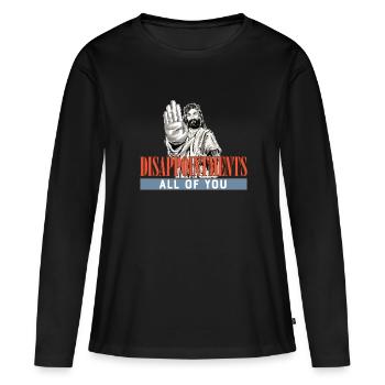Déceptions à tous drôle Jesus Facepalm - T-shirt manches longues Premium bio Femme - noir - Devant - Julia (174cm)