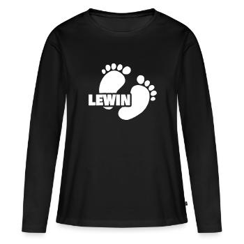Lewin als Geburt - Frauen Premium Bio Langarmshirt - Schwarz - Vorne - Julia (174cm)