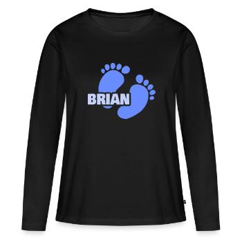 Brian als Geburt - Frauen Premium Bio Langarmshirt - Schwarz - Vorne - Julia (174cm)