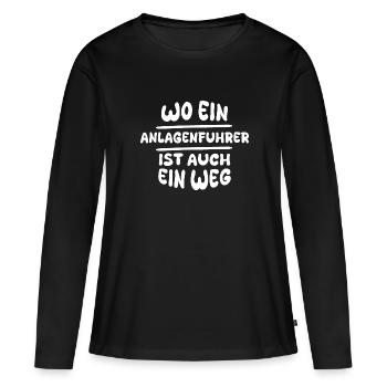 Exploitant d’usine - T-shirt manches longues Premium bio Femme - noir - Devant - Julia (174cm)