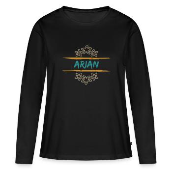 Bélier en tant que Bélier - T-shirt manches longues Premium bio Femme - noir - Devant - Julia (174cm)