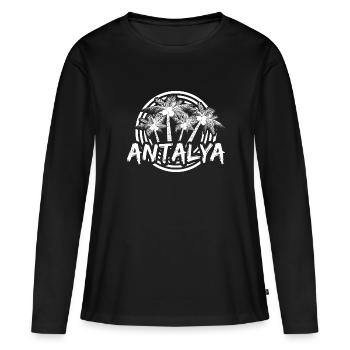 Antalya comme jour férié - T-shirt manches longues Premium bio Femme - noir - Devant - Julia (174cm)