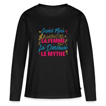 grand mère la femme danseuse le mythe la légende - T-shirt manches longues Premium bio Femme - noir - Devant - Julia (174cm)