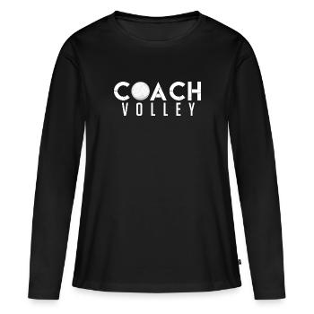 Coach Volleyball | Cadeau coach Volleyball coach - T-shirt manches longues Premium bio Femme - noir - Devant - Julia (174cm)