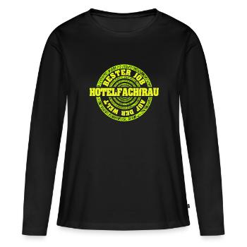 Directeur d’hôtel en tant que travail - T-shirt manches longues Premium bio Femme - noir - Devant - Julia (174cm)