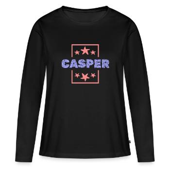 Geschenk für Casper - Frauen Premium Bio Langarmshirt - Schwarz - Vorne - Julia (174cm)