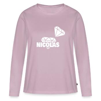 Precious Nicolas - Women's Premium Organic Long Sleeve Shirt - dusky pink - Front - Julia (174cm)