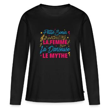 petite soeur la femme danseuse le mythe la légende - T-shirt manches longues Premium bio Femme - noir - Devant - Julia (174cm)