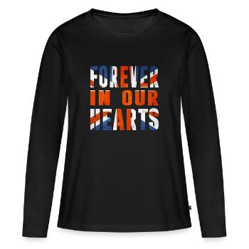 Queen Elizabeth - Pour toujours dans nos cœurs - T-shirt manches longues Premium bio Femme - noir - Devant - Julia (174cm)