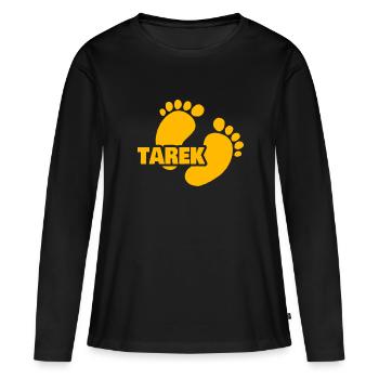 Geburt Tarek - Frauen Premium Bio Langarmshirt - Schwarz - Vorne - Julia (174cm)