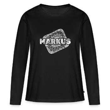 Cadeau pour Markus - T-shirt manches longues Premium bio Femme - noir - Devant - Julia (174cm)