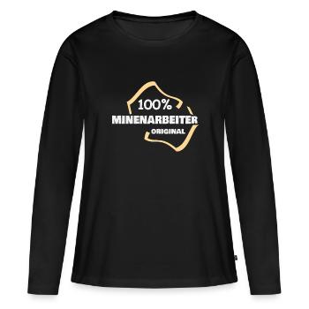 Beruf Minenarbeiter - Frauen Premium Bio Langarmshirt - Schwarz - Vorne - Julia (174cm)