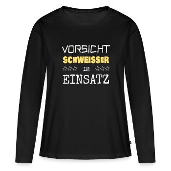 Profession Soudeur - T-shirt manches longues Premium bio Femme - noir - Devant - Julia (174cm)