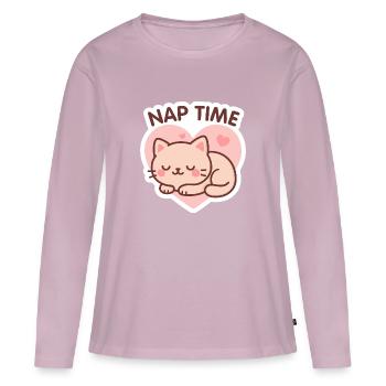 Nap Time - Women's Premium Organic Long Sleeve Shirt - dusky pink - Front - Julia (174cm)