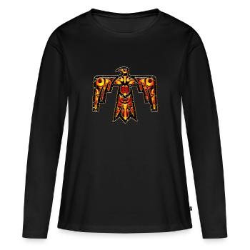 Oiseau-tonnerre - Thunderbird , Amérindiennes - T-shirt manches longues Premium bio Femme - noir - Devant - Julia (174cm)