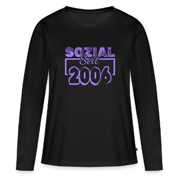 seit 2006 - Frauen Premium Bio Langarmshirt - Schwarz - Vorne - Julia (174cm)