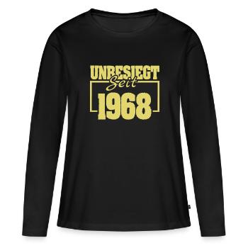 seit 1968 - Frauen Premium Bio Langarmshirt - Schwarz - Vorne - Julia (174cm)