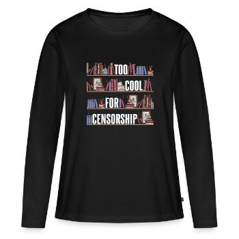 Trop cool pour la censure - T-shirt manches longues Premium bio Femme - noir - Devant - Julia (174cm)