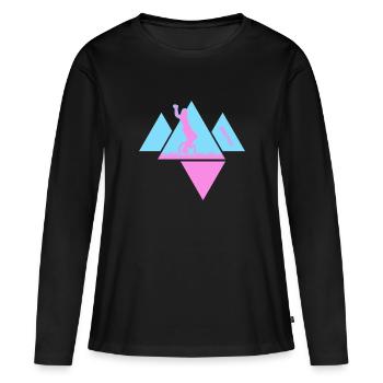 Unicycle UNICYCLE-Girl Unicycling StreetArt - Women's Premium Organic Long Sleeve Shirt - black - Front - Julia (174cm)