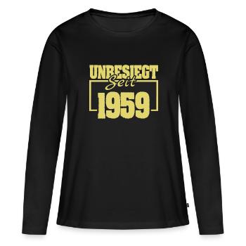 seit 1959 - Frauen Premium Bio Langarmshirt - Schwarz - Vorne - Julia (174cm)