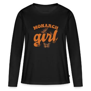 Monarch Girl - Women's Premium Organic Long Sleeve Shirt - black - Front - Julia (174cm)