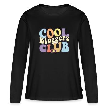 Cool Bloggers Club Influenceur Writer Vlogger - T-shirt manches longues Premium bio Femme - noir - Devant - Julia (174cm)
