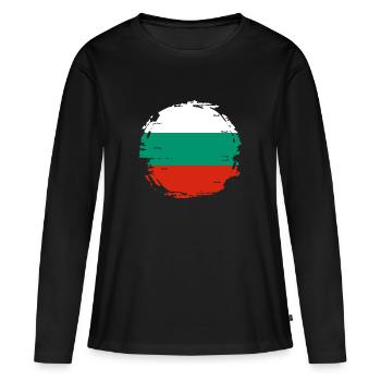 Bulgarien Flagge Bulgarische Fahne Goldstrand - Frauen Premium Bio Langarmshirt - Schwarz - Vorne - Julia (174cm)