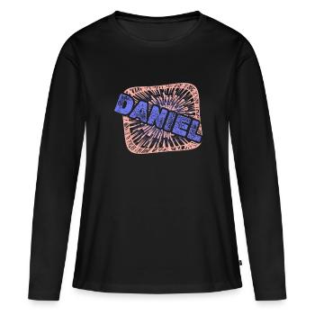 Daniel - Frauen Premium Bio Langarmshirt - Schwarz - Vorne - Julia (174cm)