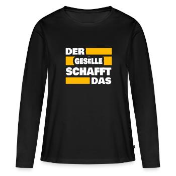 Le compagnon comme travail - T-shirt manches longues Premium bio Femme - noir - Devant - Julia (174cm)