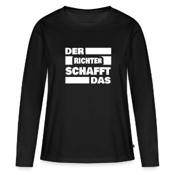 Juges du travail - T-shirt manches longues Premium bio Femme - noir - Devant - Julia (174cm)