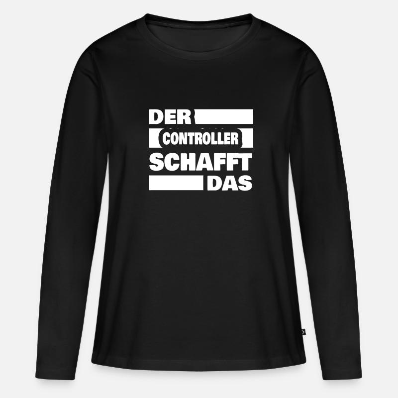 Controller als Arbeit - Frauen Premium Bio Langarmshirt - Schwarz