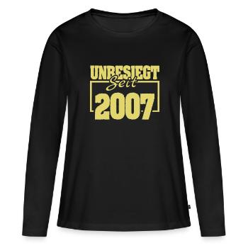2007 2007 - T-shirt manches longues Premium bio Femme - noir - Devant - Julia (174cm)