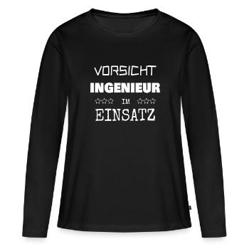 Profession d’ingénieur - T-shirt manches longues Premium bio Femme - noir - Devant - Julia (174cm)