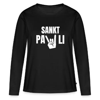 St pauli. St pauli Fan. Paulianer Hamburger fan - Frauen Premium Bio Langarmshirt - Schwarz - Vorne - Julia (174cm)