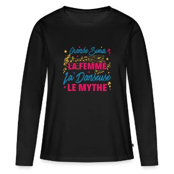 grande soeur la femme danseuse le mythe la légende - T-shirt manches longues Premium bio Femme - noir - Devant - Julia (174cm)