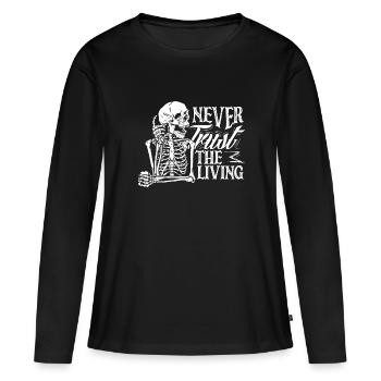Ne faites jamais confiance au squelette gothique sombre vivant - T-shirt manches longues Premium bio Femme - noir - Devant - Julia (174cm)