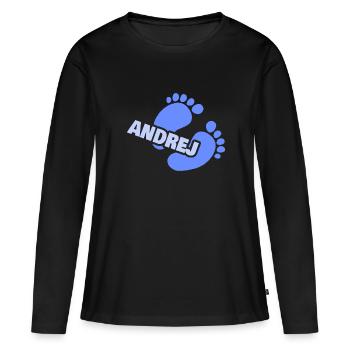 Geburt Andrej - Frauen Premium Bio Langarmshirt - Schwarz - Vorne - Julia (174cm)