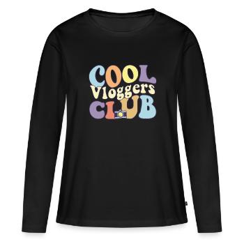 Cool Vloggers Club Créateur de contenu de médias sociaux - T-shirt manches longues Premium bio Femme - noir - Devant - Julia (174cm)