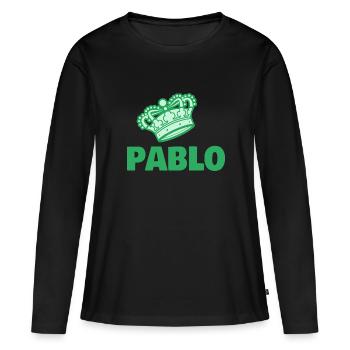 Pablo comme prénom - T-shirt manches longues Premium bio Femme - noir - Devant - Julia (174cm)