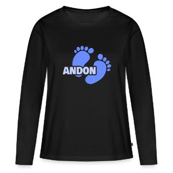 Geburt Andon - Frauen Premium Bio Langarmshirt - Schwarz - Vorne - Julia (174cm)