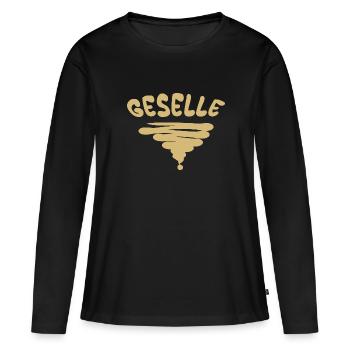 Compagnon - T-shirt manches longues Premium bio Femme - noir - Devant - Julia (174cm)