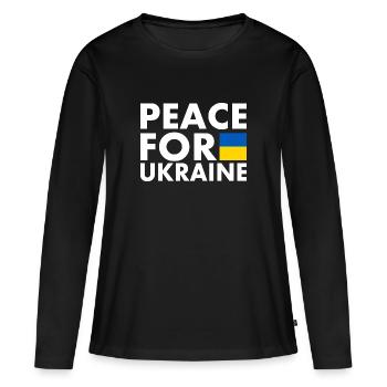 Ukraine - T-shirt manches longues Premium bio Femme - noir - Devant - Julia (174cm)