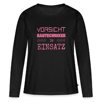 Berufung Bautechniker - Frauen Premium Bio Langarmshirt - Schwarz - Vorne - Julia (174cm)