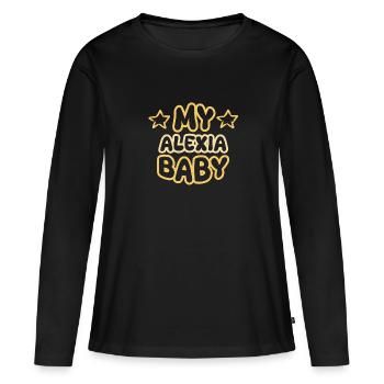 Naissance Alexia - T-shirt manches longues Premium bio Femme - noir - Devant - Julia (174cm)