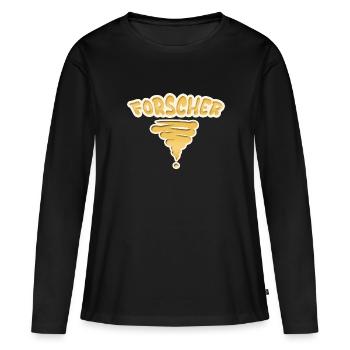 Cadeau pour chercheur - T-shirt manches longues Premium bio Femme - noir - Devant - Julia (174cm)