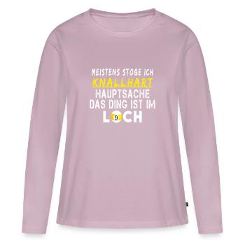 Pool Billard 9 Ball Knallhart - Frauen Premium Bio Langarmshirt - Altrosa - Vorne - Julia (174cm)