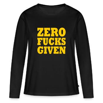 Zero fucks given - T-shirt manches longues Premium bio Femme - noir - Devant - Julia (174cm)