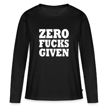 Zero fucks given - T-shirt manches longues Premium bio Femme - noir - Devant - Julia (174cm)